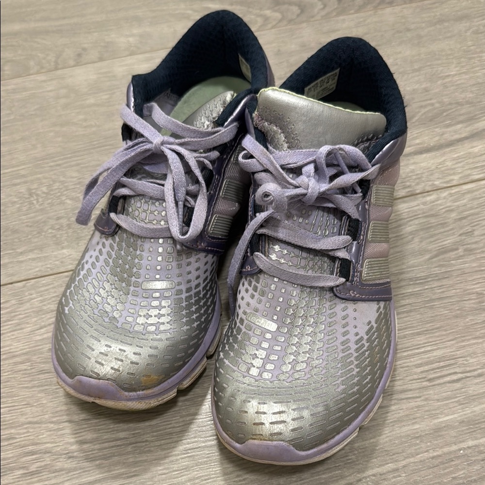 Adidas women purple and silver sneakers